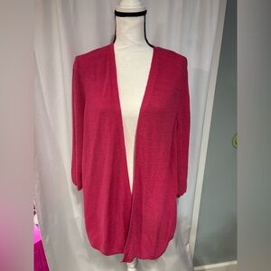 J. Jill 3X Linen Cardigan Sweater Pink Open Front